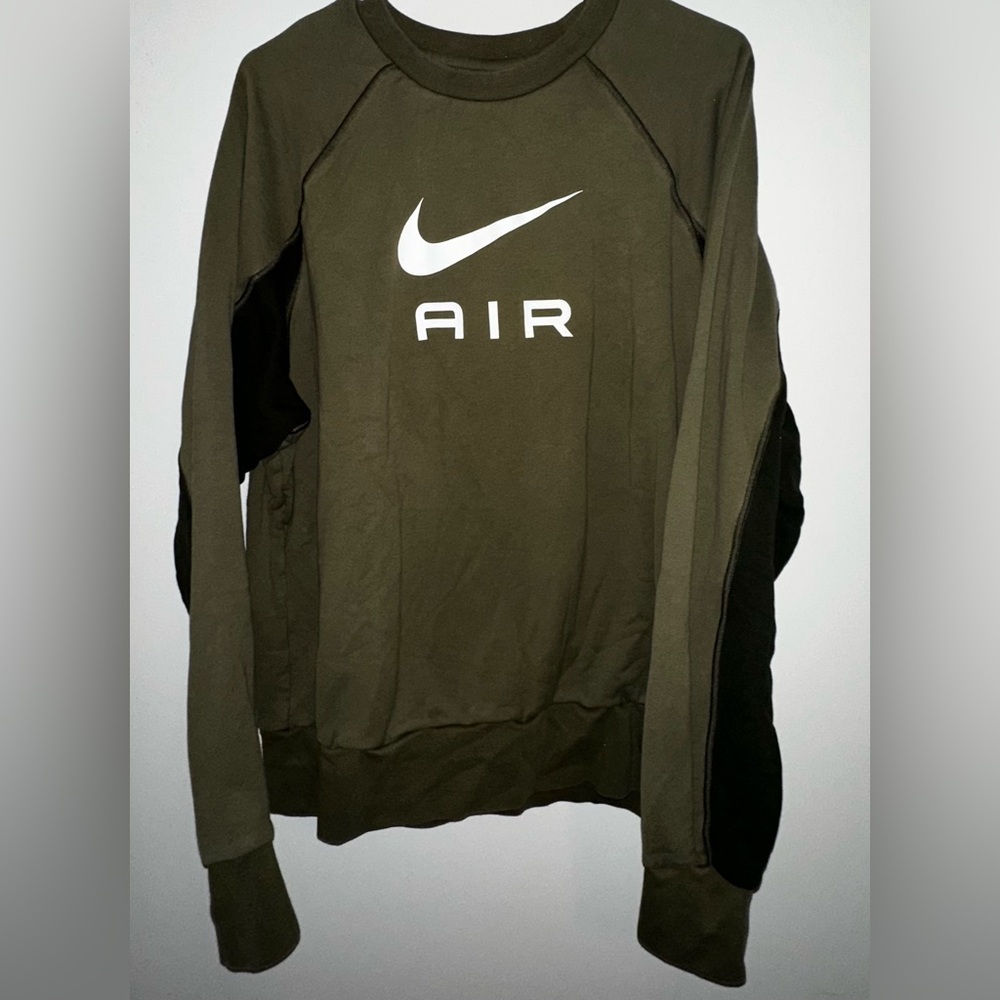 Nike Sportswear Air Men’s French Terry Crew Sweatshirt Olive Large